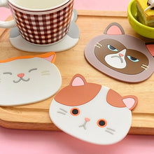 Load image into Gallery viewer, Cat Shaped Tea Coaster Cup Holder Mat
