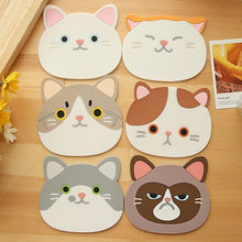 Load image into Gallery viewer, Cat Shaped Tea Coaster Cup Holder Mat
