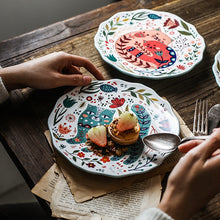 Load image into Gallery viewer, 8 inch Colorful Cat Dinner Plate
