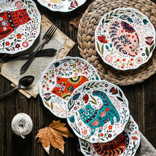 Load image into Gallery viewer, 8 inch Colorful Cat Dinner Plate
