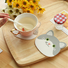 Load image into Gallery viewer, Cat Shaped Tea Coaster Cup Holder Mat
