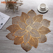 Load image into Gallery viewer, Holaroom Lotus Flower PVC Bronzing Hollow Placemat
