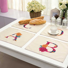 Load image into Gallery viewer, Flower Letter Pattern Cotton Linen Pad Dining Table Mats
