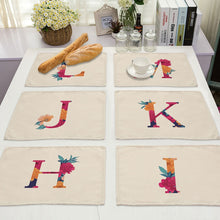 Load image into Gallery viewer, Flower Letter Pattern Cotton Linen Pad Dining Table Mats
