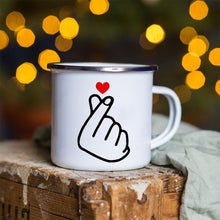 Load image into Gallery viewer, Snowman Deer Print Enamel Coffee Mugs
