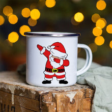 Load image into Gallery viewer, Snowman Deer Print Enamel Coffee Mugs
