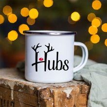 Load image into Gallery viewer, Snowman Deer Print Enamel Coffee Mugs
