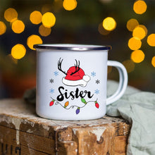 Load image into Gallery viewer, Snowman Deer Print Enamel Coffee Mugs
