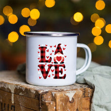 Load image into Gallery viewer, Snowman Deer Print Enamel Coffee Mugs
