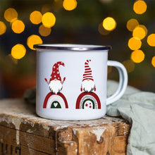 Load image into Gallery viewer, Snowman Deer Print Enamel Coffee Mugs
