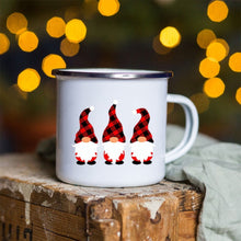 Load image into Gallery viewer, Snowman Deer Print Enamel Coffee Mugs
